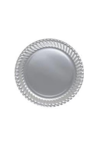 Roll-up Plastık Gümüs Renklı Partı Tabak 25 Lı Yuvarlak 22 Cm