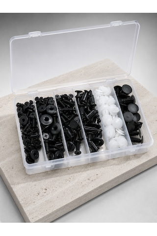 Universal Araç Döşeme Klipsi Ve Tampon Sabitleme Pimi Seti 100 Parça Organizer Kutulu