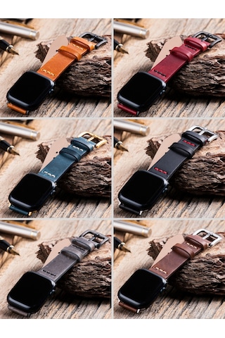 Apple Uyumlu Watch 42 44 45 49 Mm Ultra Deri Kordon