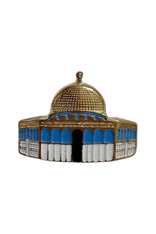 3d Kubbet-üs-sahra'nın Simgesi Altın Renkli Tasarımlı Metal Yaka Rozeti A300063 Çok Renkli