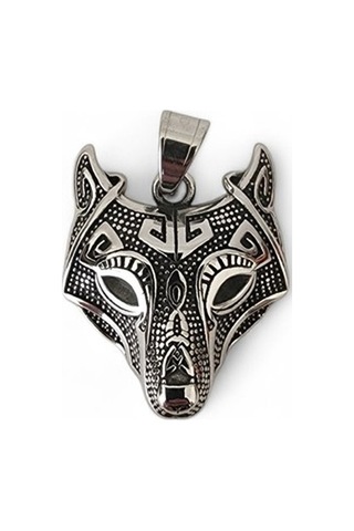 Çelik Kolye Ucu Kurt Gümüş