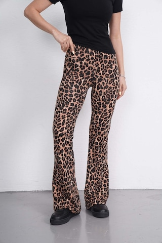Penyebizden İspanyol Paça Tayt Pantolon-leopar Leopar