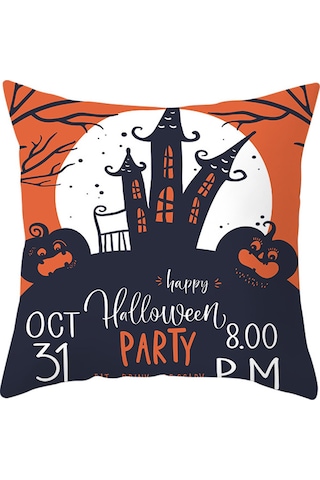 Suofeng Halloween Dekoratif Yastık Kılıfı - Kuru Kabak Desenli Kayısı Derisi Kadife - Ev, Kafe, Sandalye Dekoru - 45x45 Cm Yastık İçi Hariç - Tpr184-24 Diğer