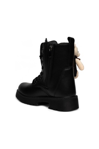 Trendyshose 2150 Kız Çocuk Postal Kaymaz Taban Bot Sıyah Siyah