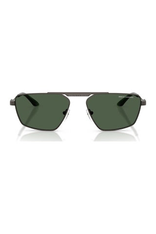 Armani Exchange Aex 2059s 613371 56 Unisex Geometrik Gri Metal Güneş Gözlüğü Gri
