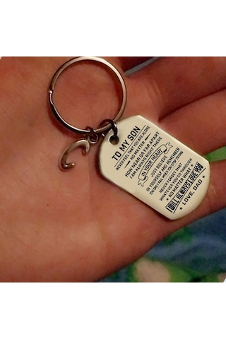 Tenfowee Oğlum'a - Çelik Anahtar Kılıfı Ve Kolye Seti, Babanın Sevgisi, Özel Tasarım, Dayanıklı Aksesuar