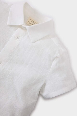 DeFacto Erkek Bebek Flamlı Poplin Kısa Kollu Gömlek E7749A525SMWT32 Beyaz