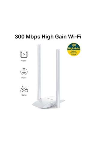 TP-Link MERCUSYS MW300UH 300 Mbps HIGH GAIN Wireless USB ADAPTER MICRO USB 2.0 2 EXTERNAL ANTENNAS