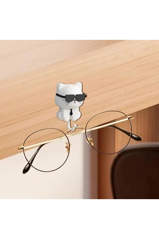 Singree Kedi Figürlü Zıplayan Gözlü Abs Makyaj Tutucu, Deliksiz 10kg Yük Taşıyan Dekoratif Anahtar Tutucu