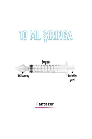 Premium Silikon Uçlu 10ml Kapasiteli 12 Cm Uzunluk 2'li Bebek Burun Temizleme Şırıngası Aspiratörü