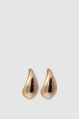 Taş İşlemeli Rose Gold Bijuteri Damla Küpe