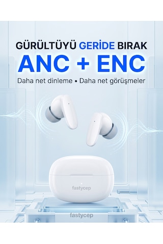 Bezos Snk-9005 Beyaz Anc & Enc Kablosuz Bluetooth Kulaklık 5.4 Kulak İçi Kulaklık Nıda