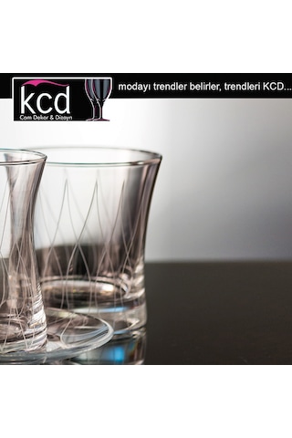 Kcd Panora Kesme El Dekor Yaldızlı 6 Adet Desenli Su Bardağı