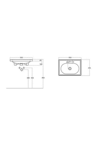 Sanovit Grace 65 CM Konsollu Zarif Lavabo Beyaz