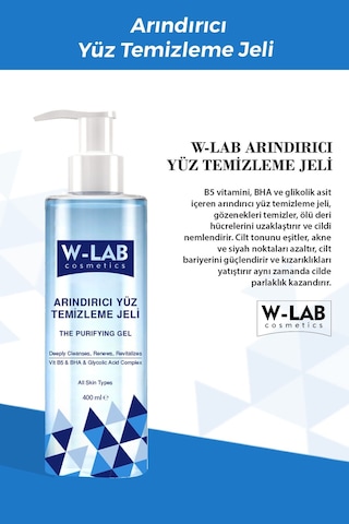 W-Lab Cosmetics Arındırıcı Yüz Temizleme Jeli 400 ML