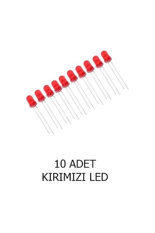 5mm Kırmızı Mantar Led Diyot Yüksek Parlaklık - 10 Adet Paket