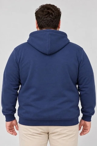 DefyModa Erkek Battal Büyük Beden Üç İplik İçi Şardonlu Kapüşonlu Kanguru Cepli Kışlık Sweatshirt - Lacivert