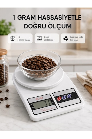 Lcd Ekranlı Hassas Dijital Mutfak Terazisi - 5kg Kapasite, 1g Hassasiyet Yeni Nesil