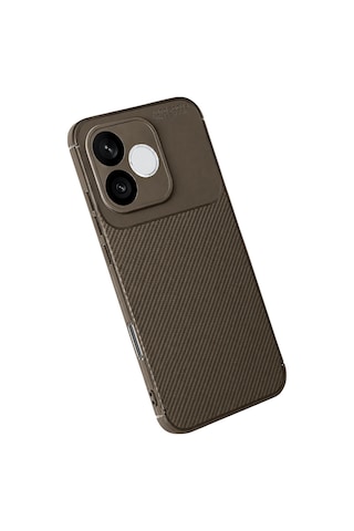Newface - 408 - Huawei Honor 600 Lite Auto Focus Karbon Kapak - Csmo-tex - - Kahverengi