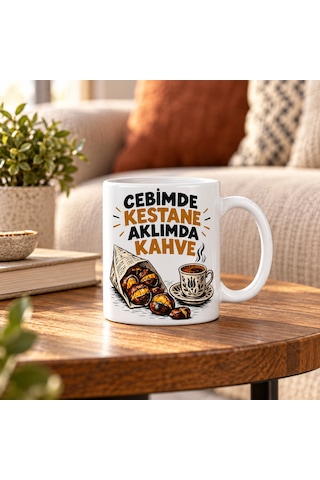 Ny Joy Sonbahar Cebi Tasarımlı Porselen Kupa - Model 832 Nyjoybz