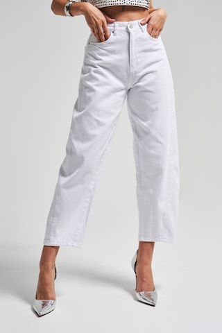 Itsbasic Kadın Beyaz Renk Venüs 5s5-2 Carrot Fit Rahat Kesim %100 Koton İç Göstermez Denim Jean