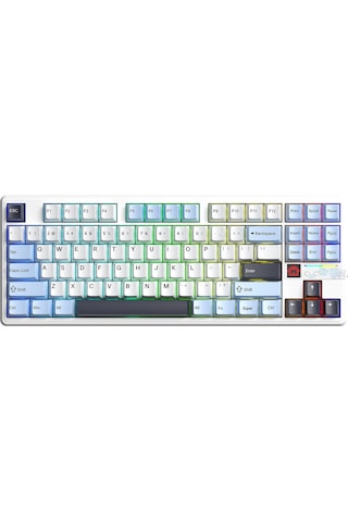 Aula F87 Pro V2 Mekanik Rgb Tkl Star Vector Switch Kablosuz Makrolu Hot Swap Klavye Lacivert