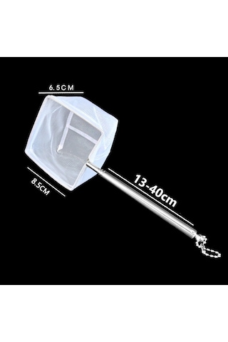 Xindoker Akvaryum Balık Ağı - Paslanmaz Çelik Uzayabilir Küçük Kare Şekilli Beyaz