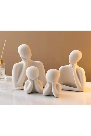 Bernami Vazo Pinterest 4 Kişilik Beton Heykel Obje Biblo Aile Beton Minimal Obje Biblo Aile Anne-baba-2 Çocuk Diğer