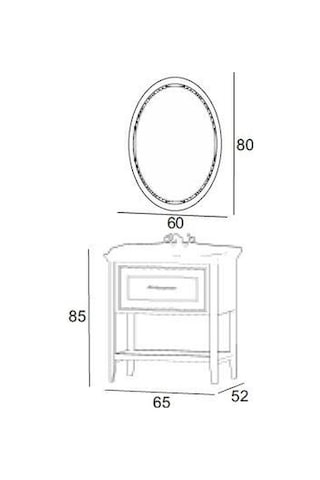 Denko Öykü 65 Cm Antrasit Banyo Dolabı Alt Modül Lavabo Antrasit