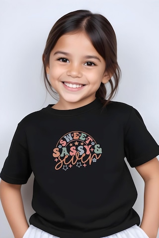 Fyk Kids Kız Çocuk Sweat Sassy Baskılı Tişört Siyah