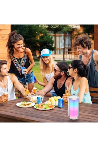 Suofeng Siyah Mini Bluetooth Hoparlör, 5w Güç, 1200mah Batarya, Renkli Işık Efekti, Düşük Tonalite, İçin Uygun