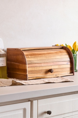 Akasya Ekmek Dolabı 24x38x19 Cm Kahverengı Kahverengi