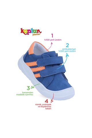 Kaptan Junior İlkadım Hakiki Deri Erkek Bebek Ortopedik Ayakkabı İmse 550 Lacivert