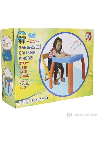 Pilsan Sandalyeli Çalışma Masası 03-402 - Aktivite Masası ✅ Mavi Yeşil
