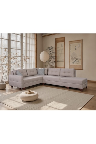 Eymense Cloft Köşe Koltuk Krem