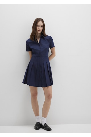 Mavi - Lacivert Pileli Mini Elbise 1310762-82318 Lacivert
