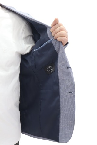 Twenhil Dmctekstil Erkek Ckt-202 Desenli Klasik Kesim Normal Kalıp Çift Düğme Blazer Ceket Koyu Mavi