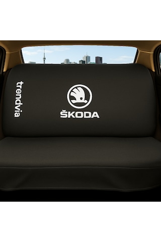 Skoda Uyumlu Ön Arka Koltuk Kılıfı Penye Servis Tipi Oto Koltuk Koruma Seti Siyah
