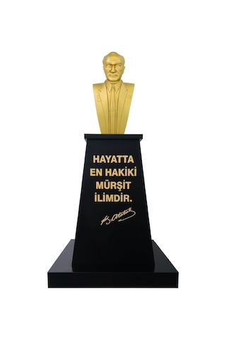 Atatürk Büstü 70cm Alüminyum + Kaide 120cm + Alt Tabla Lise Modeli