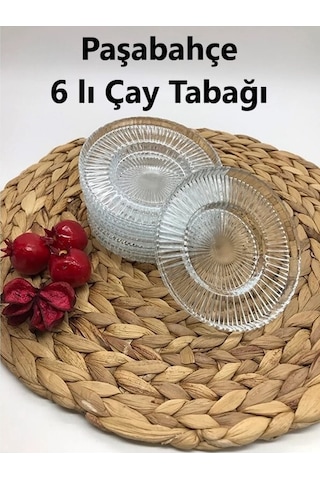 Riva 6 Lı Çay Tabağı  Elysia Çay Bardağı İle Uyumlu-9090185625052 Şeffaf