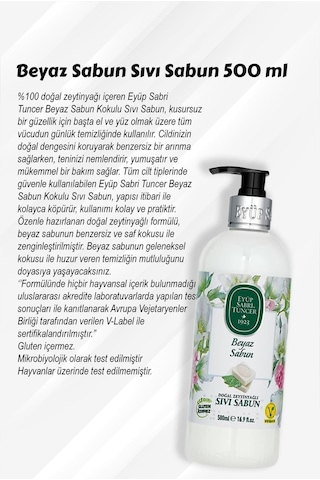 Eyüp Sabri Tuncer Beyaz Sıvı Sabun 9 x 500 ML + Rosie Pamuk