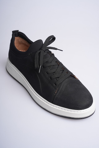 Fame Step Hakiki Deri Erkek Sneaker Ayakkabı Günlük Rahat Ortopedik Spor Como Siyah