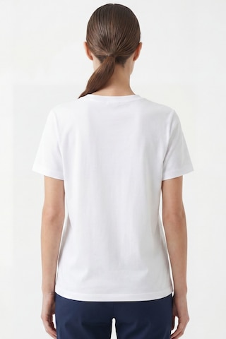 Goffra Kadın Vision V Yaka Premium Kalite Yoğun Dokulu Pamuklu T-shirt Beyaz W102-r0220-01