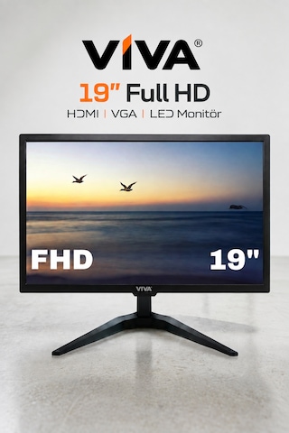 M-19 Premium 19 Led Monitör Ultra Parlak Ekran, Dahili Hoparlör, Hdmı & Vga