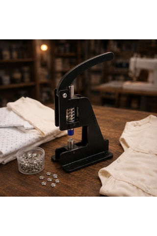 Portatif Küçük Tulumba El Presi - 100 Adet 9,5 Mm Çıtçıt Ve Kalıp Çakım Seti 1pc Installation Tools