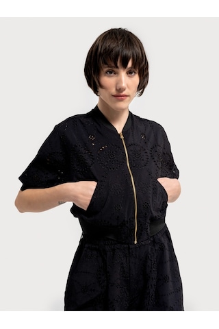 Oversize Kadın Bluz U.kol Siyah
