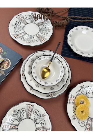 Porser Helen Yemek Takımı 6 Kişilik 24 Parça Fly24ykprs1058 Çok Renkli