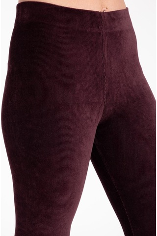 Fitilli Kadife Tayt Bordo Kadın Fitilli Kadife Yüksek Bel Tayt No Color