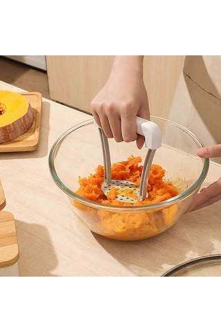 Paslanmaz Çelik Patates Ezicileri, Pürüzsüz Patates Püresi İçin İdeal, Isıya Dayanıklı Özelliklere Sahip Manuel Mutfak Aleti, Çeşitli Sebzeler İçin Mükemmel