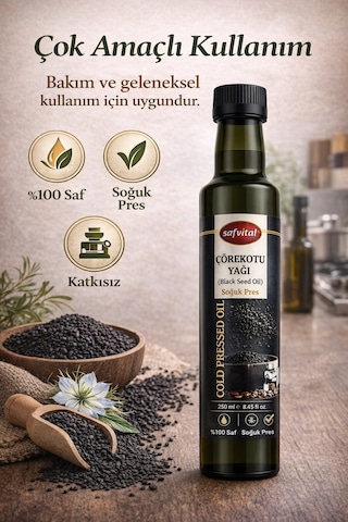 Soğuk Pres Çörekotu Yağı 250 Ml %100 Doğal Saf Çörekotu Yağı Soğuk Sıkım Black Seed Oil